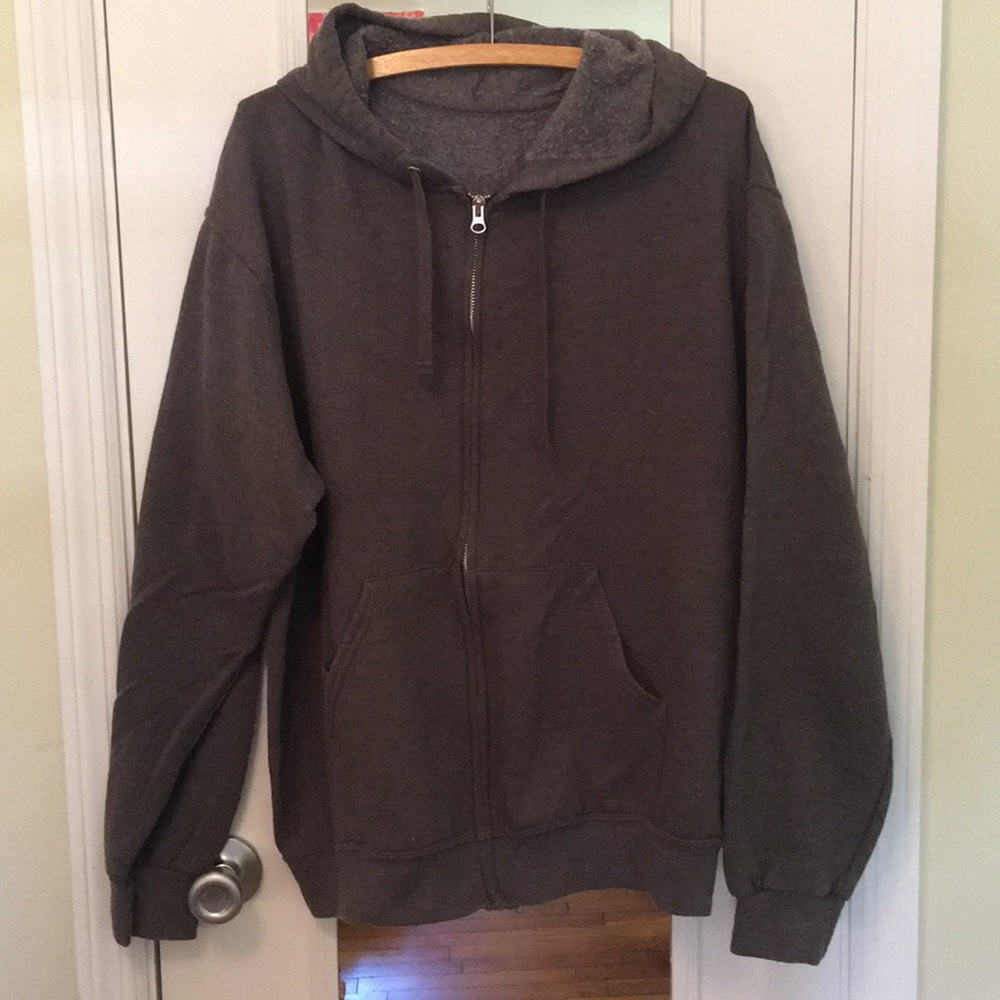 Like new fruit of the loom grey zip hoodie